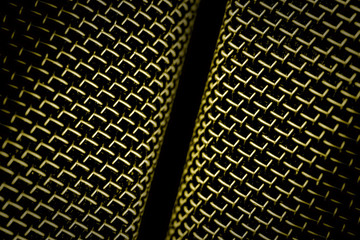 microphone mesh closeup abstract on black