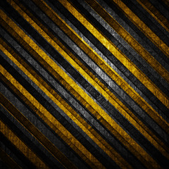 metal background with warning stripes