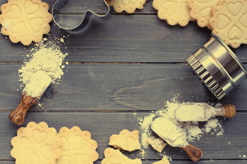 Wall Mural - Background of baking gluten free shortbread cookies