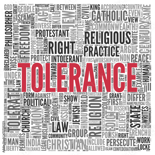 Fotografie, Obraz TOLERANCE Concept in Word Tag Cloud Design