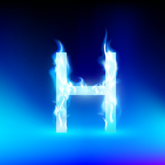 Wall Mural - vector letter with blue fire