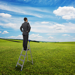 Canvas Print - man standing and looking forward