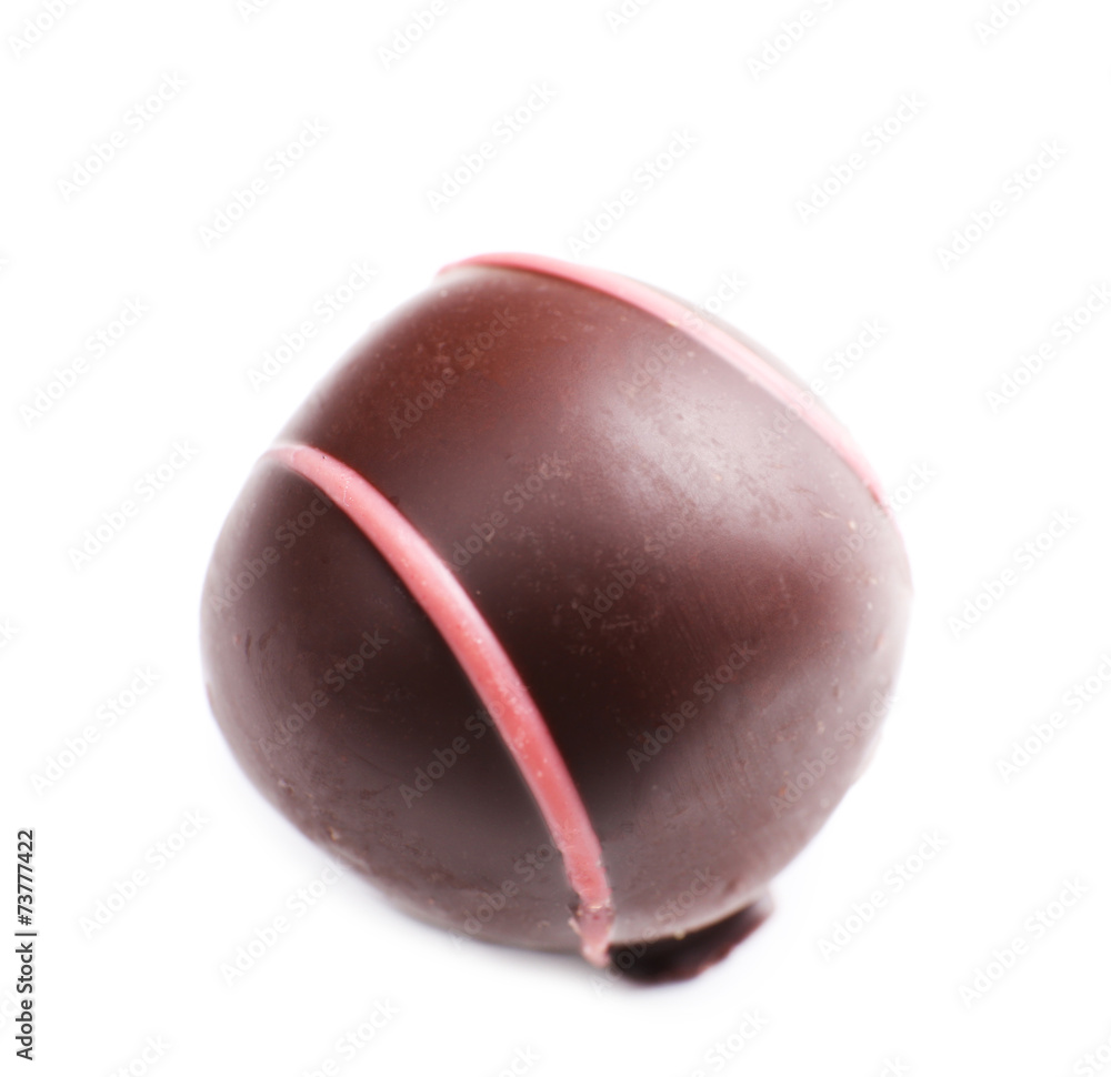 Delicious chocolate candy isolated on white