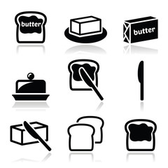 Butter or margarine vector icons set