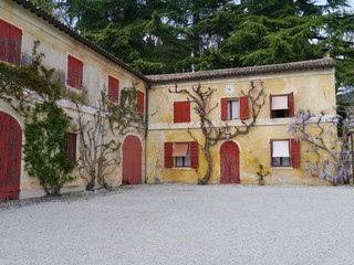 The courtyard of the Villa Barbaro in Maser in Italy