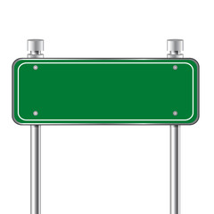 Blank  traffic road green sign