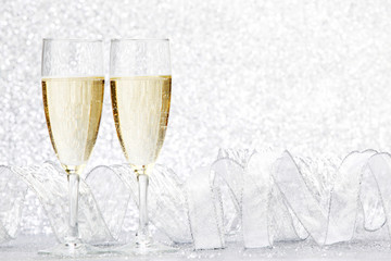 Wall Mural - Champagne and bow