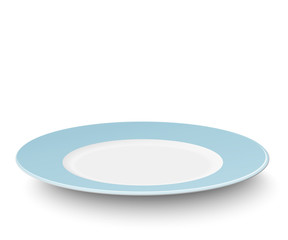 empty light blue plate isolated