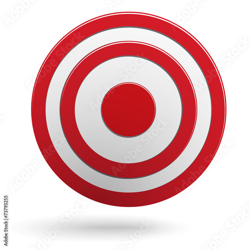 Fotografía Red round darts target aim isolated on white