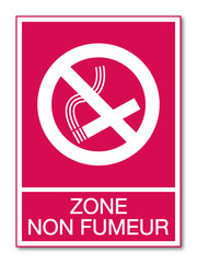 Poster - Panneau zone non fumeur.