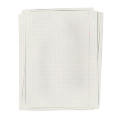 Wall Mural - Stack of squared sheets of paper isolated on white