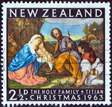 The Holy Family By Titian (New Zealand 1963)
