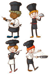 Canvas Print - Four excellent chefs