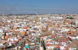 top view on the city of Seville in Spain