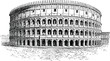Vintage Illustration Rome Coliseum