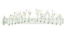 Melody With Flowers - Gamma Illustration Cute Design