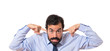© luismolinero - Businessman covering his ears over white background