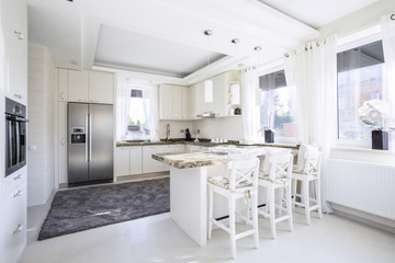 Spacious kitchen with countertop