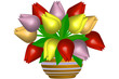 Kolorowe tulipany w wazonie - ilustracja