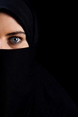 Wall Mural - Muslim woman wearing black veil