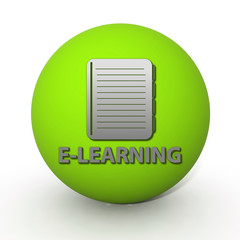 E-learning circular icon on white background