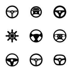 Wall Mural - Vector steering wheels icon set