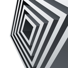 Poster - Perspective metal cubes abstract background