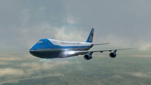 Airplane Boing Air Force One In Fly - Close Up