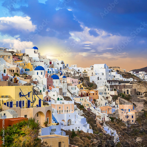 Naklejka na szybę sunset in Santorini