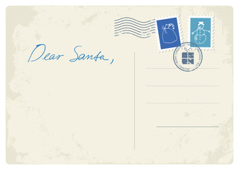 Wall Mural - Postcard letter to Santa