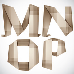 Wall Mural - Origami style vector letters M N O P.