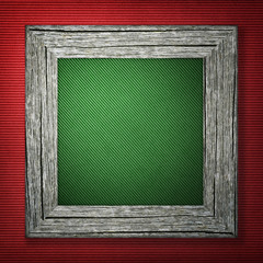 Wall Mural - Red background with wooden frame