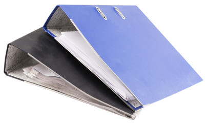 two folders with documents isolated