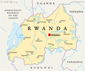 rwanda political map