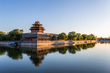 Moat And Watchtower Of Imperial Palace In Beijign, China