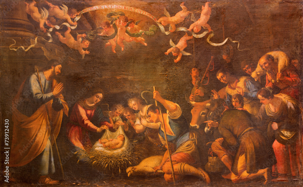 Seville - Adoration of shepherds - church of  Annunciation - obrazy, fototapety, plakaty 