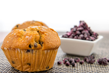 Wall Mural - fresh blueberrry muffins