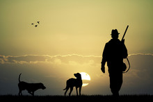 Hunter At Sunset