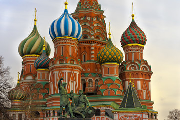 Fototapete - St Basil Cathedral close up, Moscow, Russia