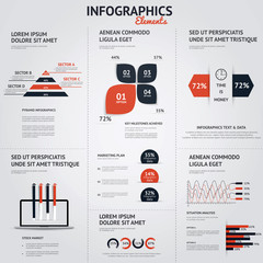 Poster - Big set of infographic elements. Flat style. Vector