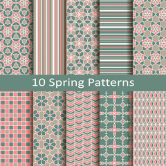 Wall Mural - set of ten spring patterns