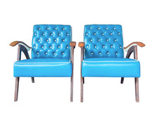 Blue Vintage Couple Armchairs