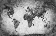 Ancient, Old World Map. A Sketch, Grunge Vintage Background