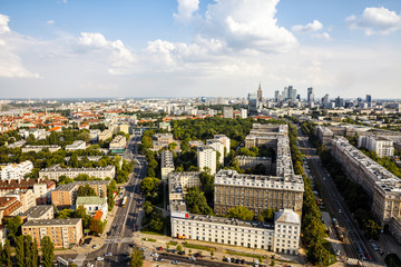 Poster - Warsaw aerial view