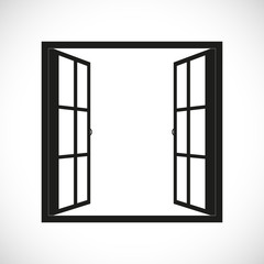 Wall Mural - Windows-half open window vector