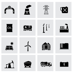 Wall Mural - vector black energetics icons set