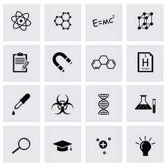 Canvas Print - Vector black science icons set