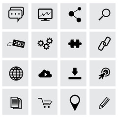 Wall Mural - vector black seo icons set