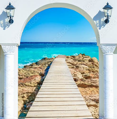 Obraz w ramie sea ​​view from the pier