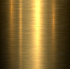 Canvas Print - Metal background, gold brushed metallic texture plate.